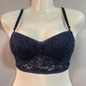 VICTORIA’S SECRET “PINK” LACE PUSH UP NAVY BLUE BRALETTE SIZE S